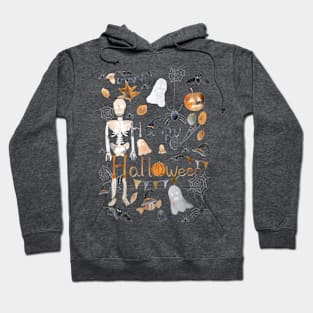 happy halloween watercolor Hoodie